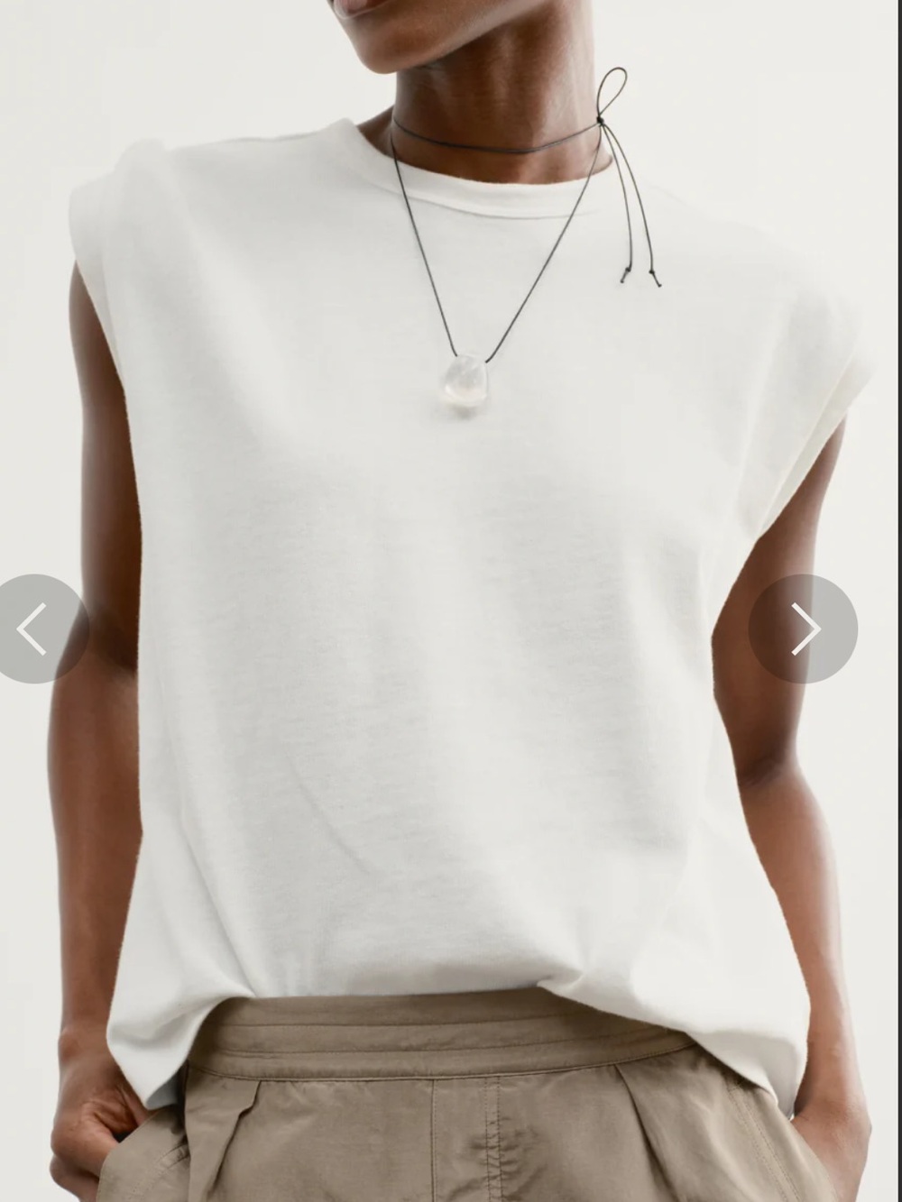 AYR The SuperCool Tee Sleeveless Crewneck Tank Top - White XS oversized - Picture 2 of 6